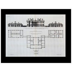 Antique Engraving Of Duncomb Park-yorkshire