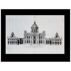 Antique Engraving Of Castle Howard-yorkshire