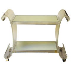 Lucite Barcart with Mirrored Tiers