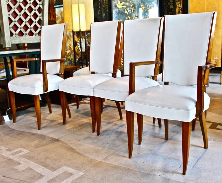 French Set of 6 Pierre Patout Dining Chairs