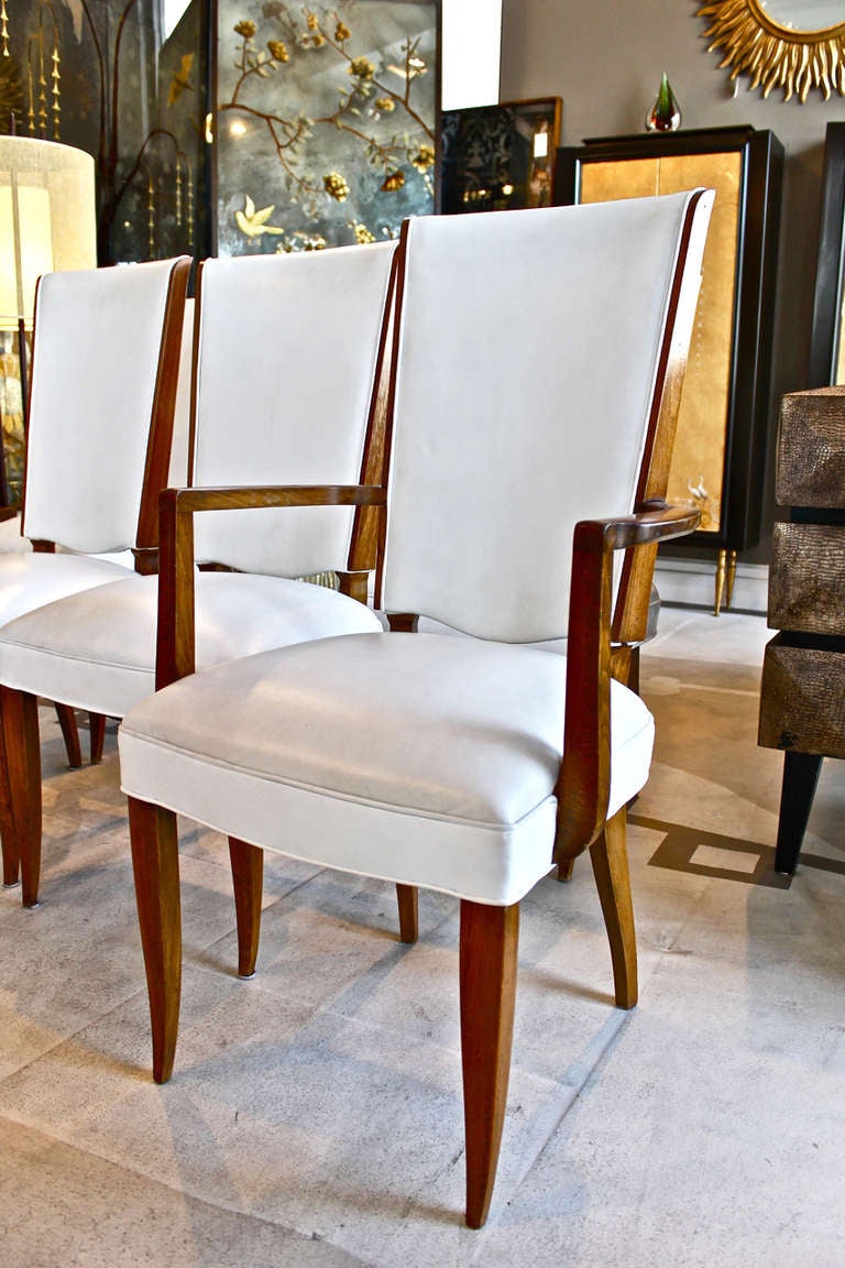 Set of 6 Pierre Patout Dining Chairs In Excellent Condition In Los Angeles, CA