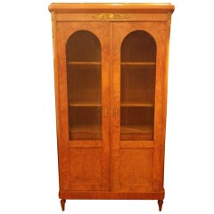 French Turn of the Century Walnut Veneer Drawer Armoire