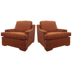 Brown Faux Suede "sq" chairs