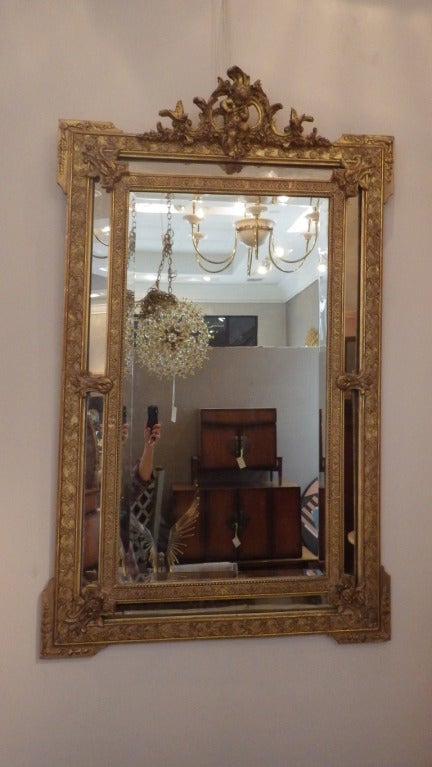 French Cherub Gilded Mirror