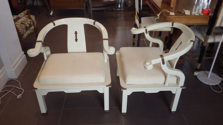 Pair of James Mont Style Chairs