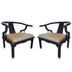 Pair of Lounge Chairs in the Manner of James Mont