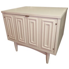 White Night Stand With Relief Pattern 5