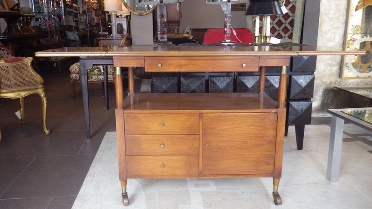 John Widdicomb Bar Cart In Good Condition For Sale In Los Angeles, CA