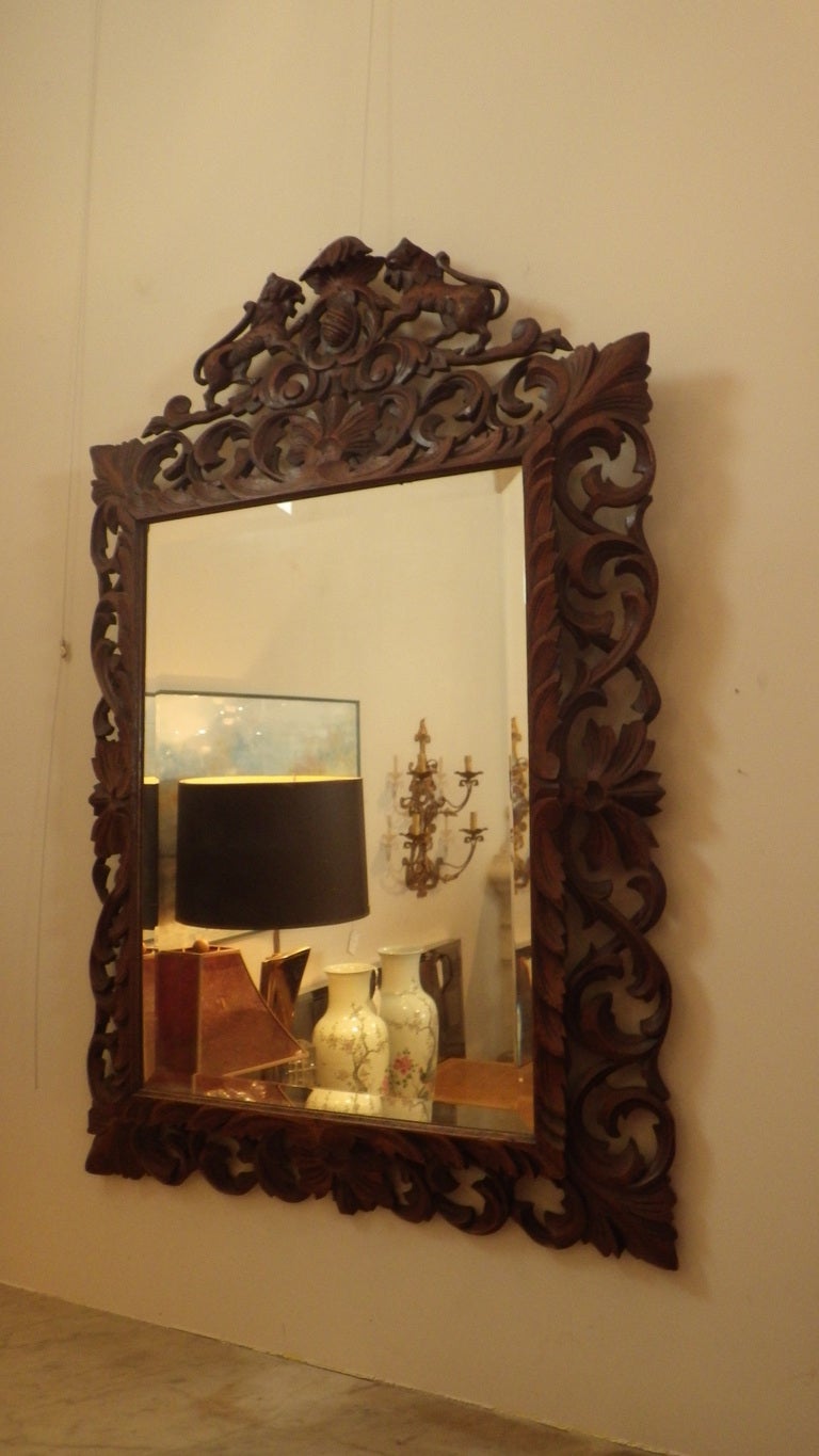 Hand Carved 19th Century Mirror