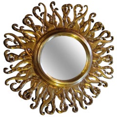 Vintage Rare Octopus Sunburst Mirror