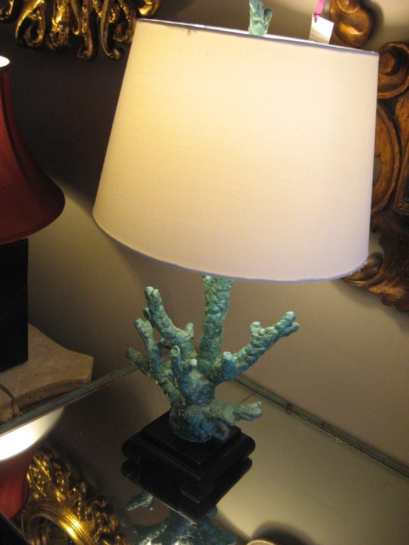 Pair of Faux Coral Lamps Made of Coroset 2