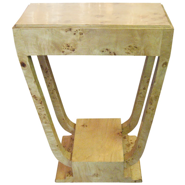 Burlwood End Table with drawers in the manner of Milo Baughman