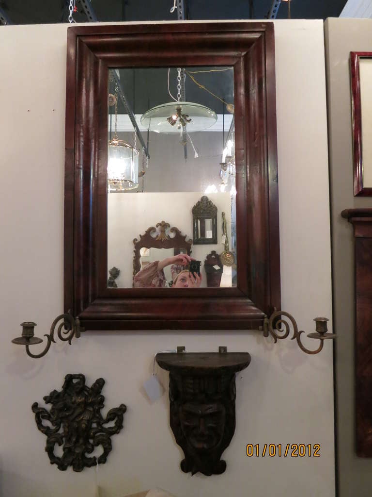 19th c. Mirror with Candlestick Sconces In Excellent Condition In Los Angeles, CA