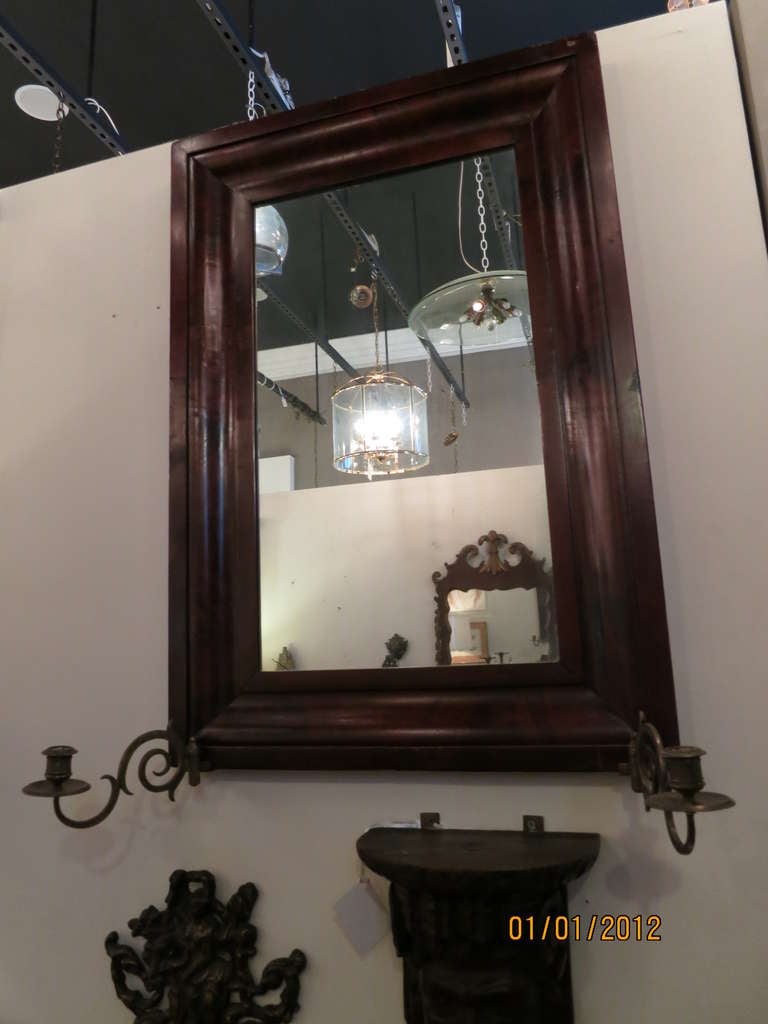 19th Century 19th c. Mirror with Candlestick Sconces
