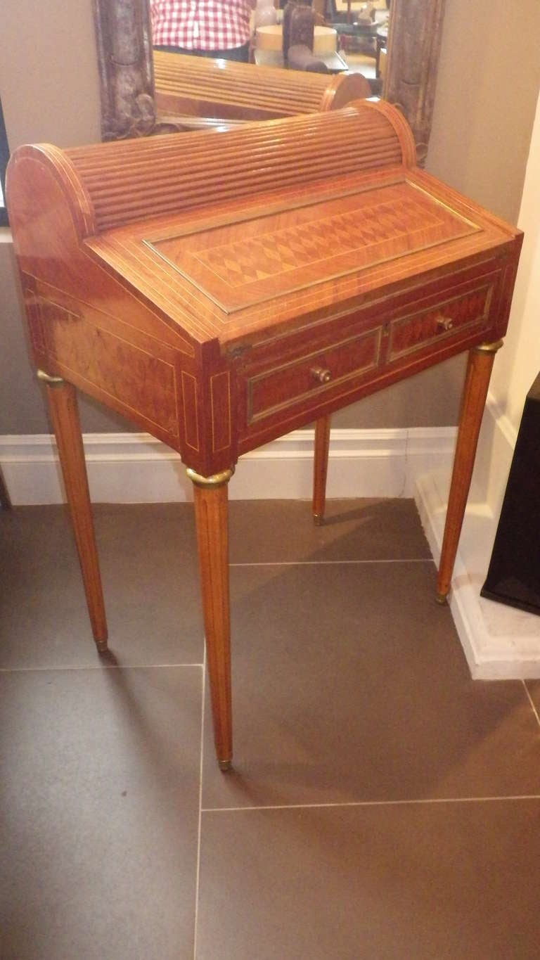 Louis XVI Style Roll-top Desk In Excellent Condition In Los Angeles, CA