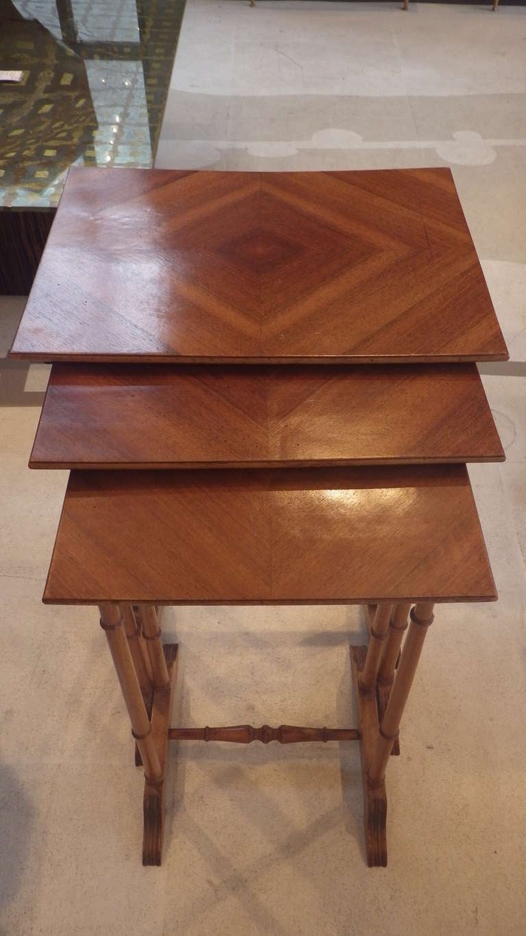Set of 3 Nesting Tables In Good Condition For Sale In Los Angeles, CA