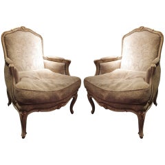 Pair of Hand-Carved Louis XV Chaises