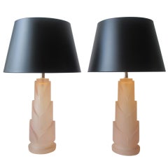 Vintage Pair of Aldo Gucci Resin Table Lamps