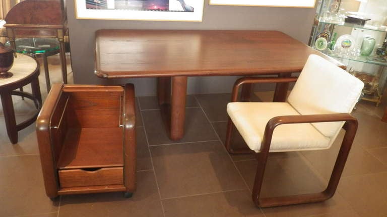 Mid-Century Modern Rosenthal Desk, Chair, and File Cabinet For Sale