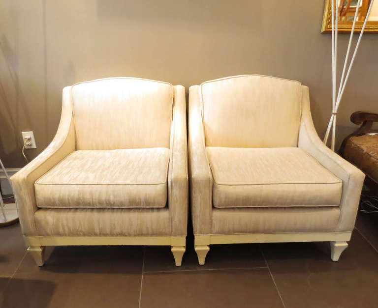 Pair of Hollywood Regency Style Lounge Chairs 3