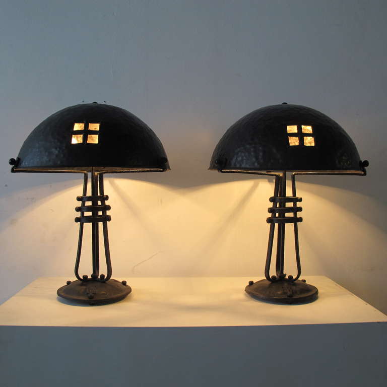 Pair of Arts & Crafts Style Table Lamps 2