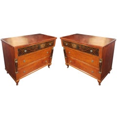 Pair of Drawer Chests with Stenciling