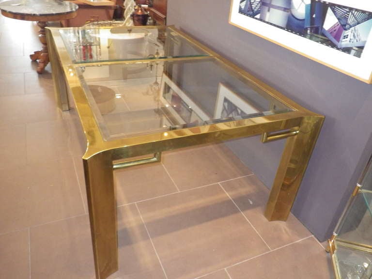 American Mastercraft Table With Glass Top For Sale