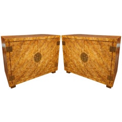 Pair of Henredon Oil Spot Lacquer Credenzas 10