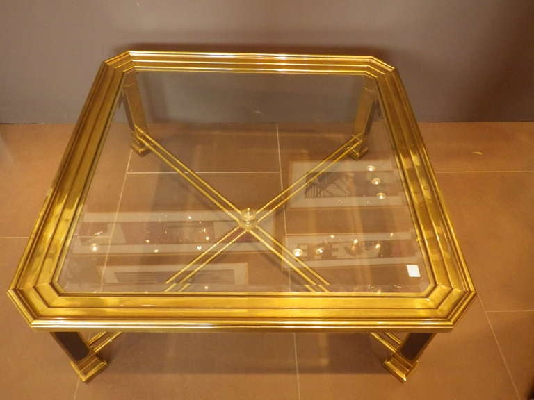 American Heavy Brass Cocktail Table by Mastercraft For Sale