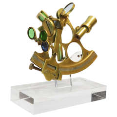 Brass Sextant on Lucite Display Stand