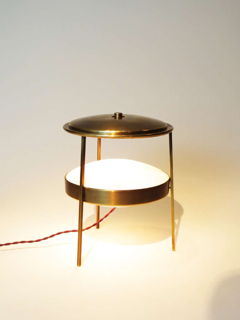 Italian Stilnovo Small Brass Table Lamp