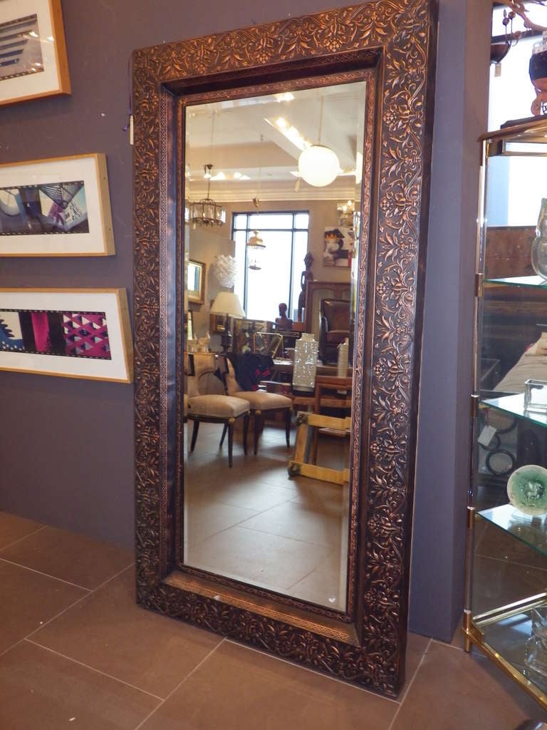 Large Copper Framed Mirror at 1stdibs
