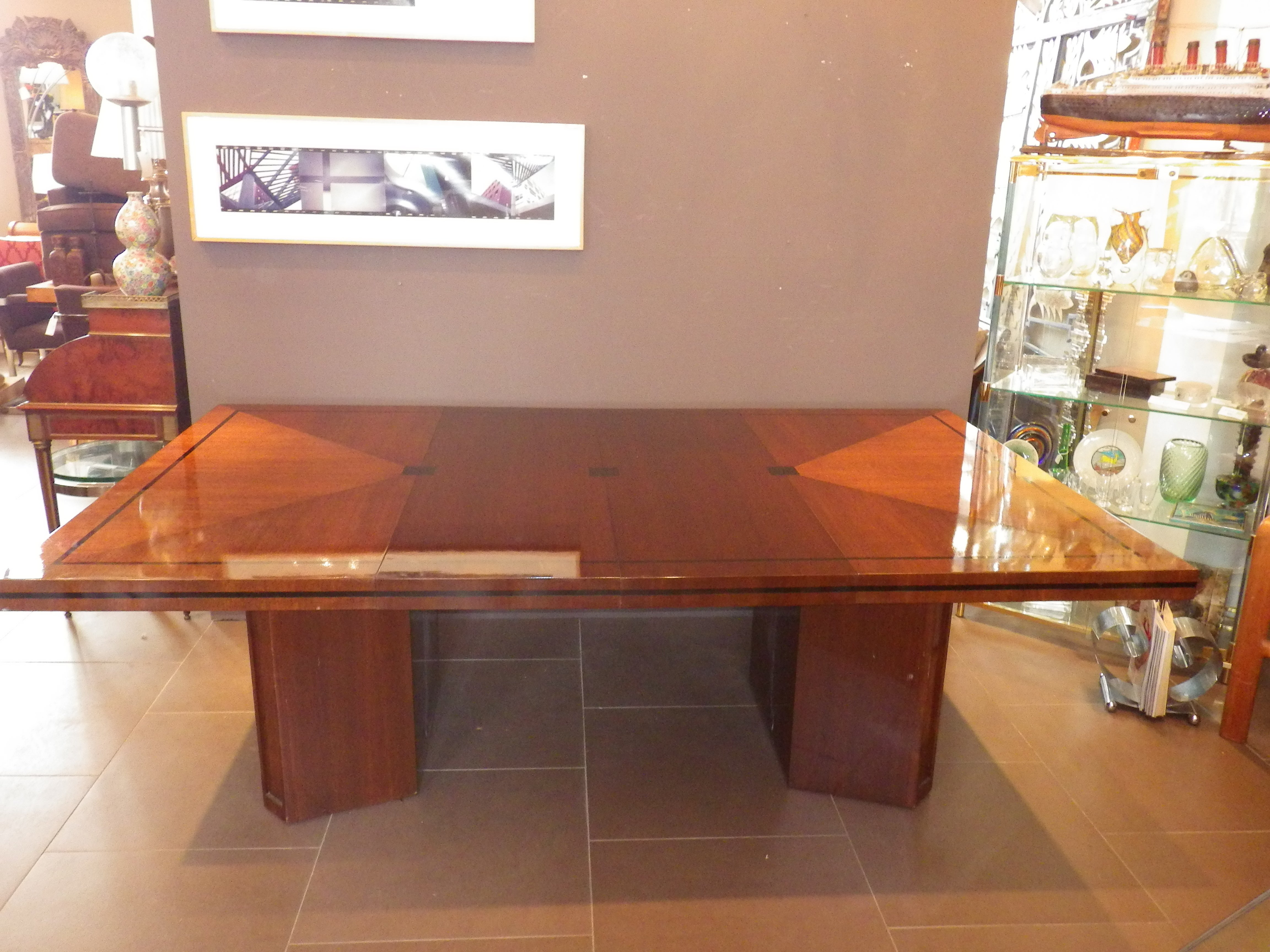Tommi Parzinger Mahogany Dining Table For Sale