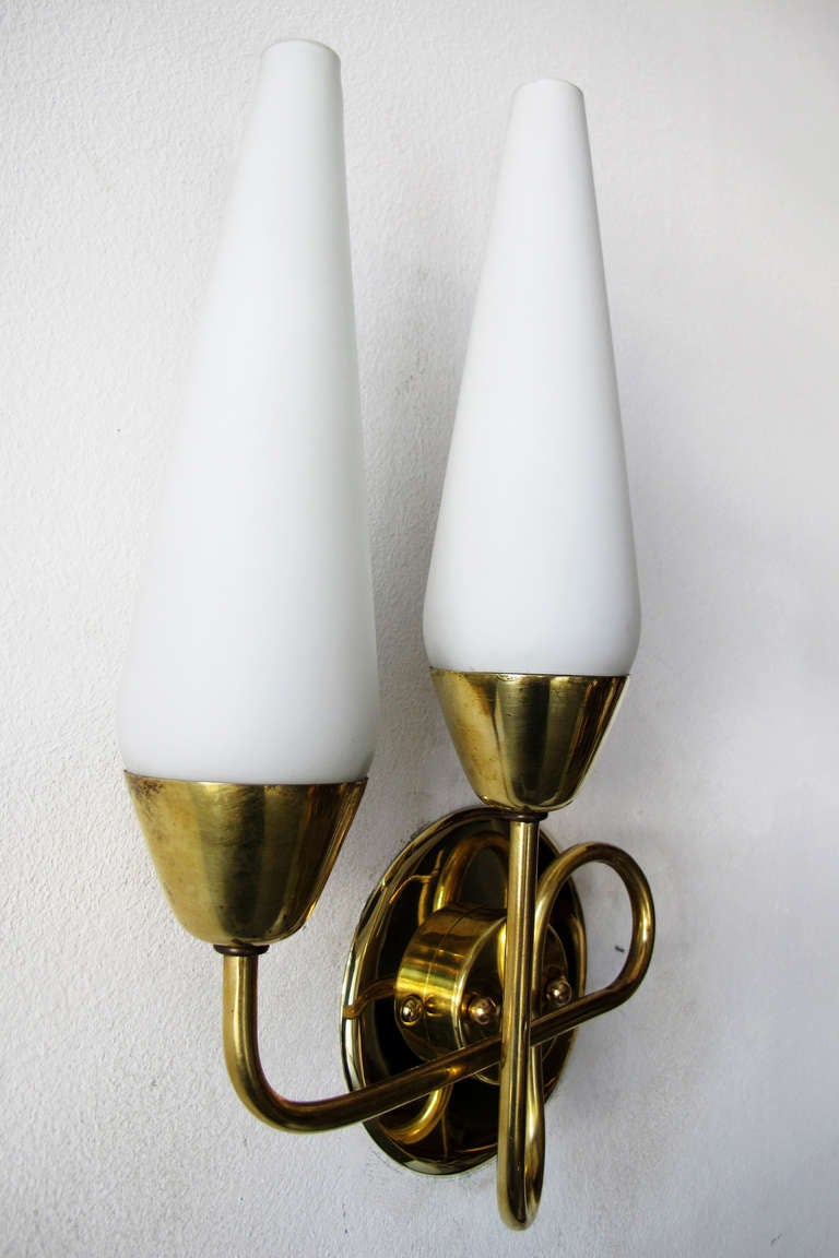 Mid-Century Modern Mid Century Italian Double Cone Shade Lamps