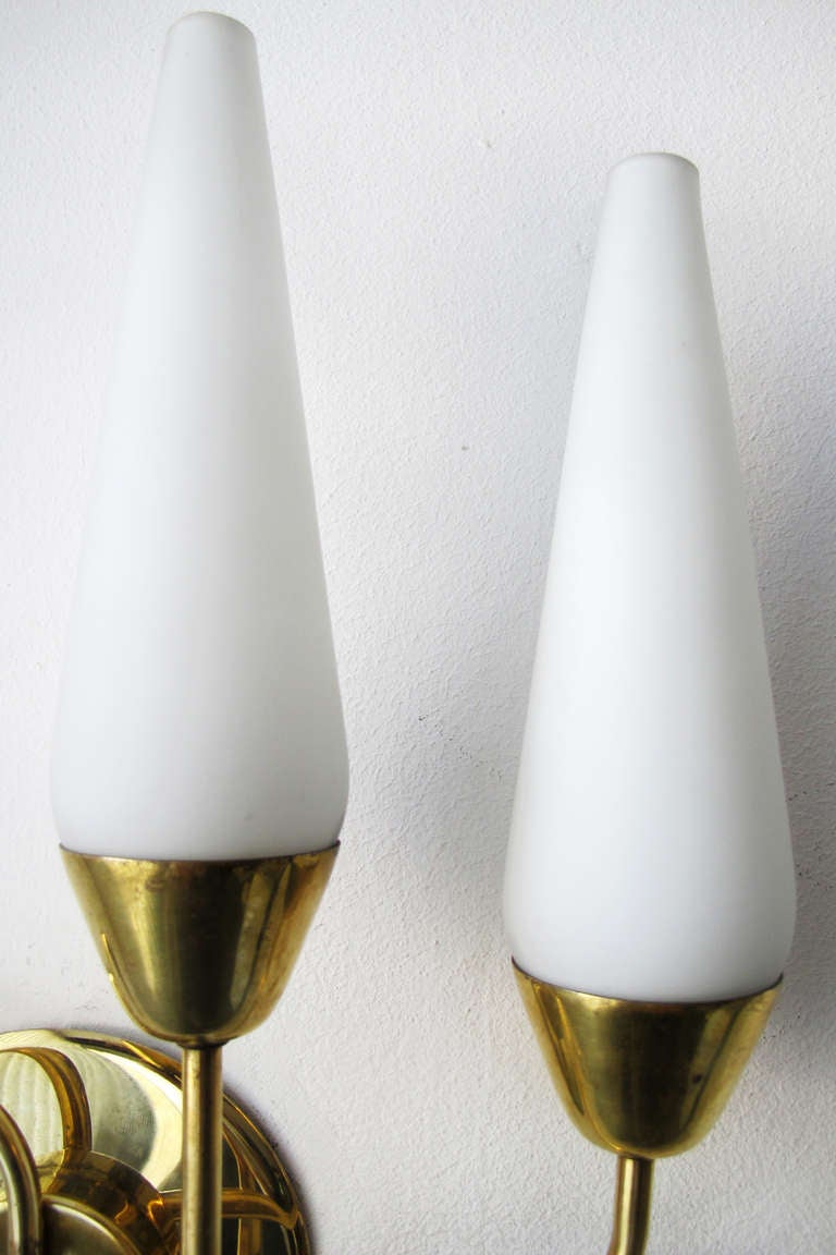 Mid Century Italian Double Cone Shade Lamps 1