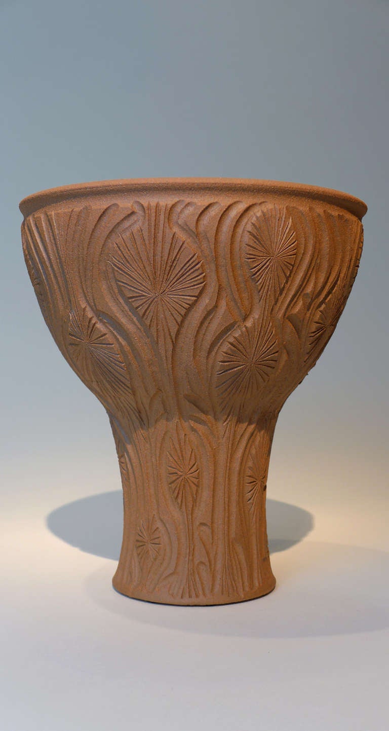 Robert Maxwell Large Handcrafted Earthenware Planter In Excellent Condition In Los Angeles, CA