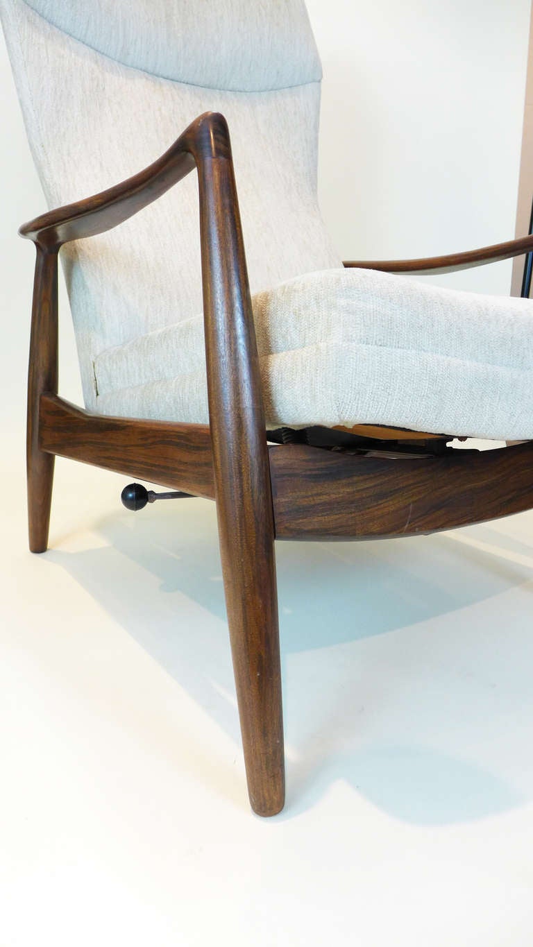 Danish Modern Lounge Chair and Ottoman Attributed to Ib Kofod-Larsen 1