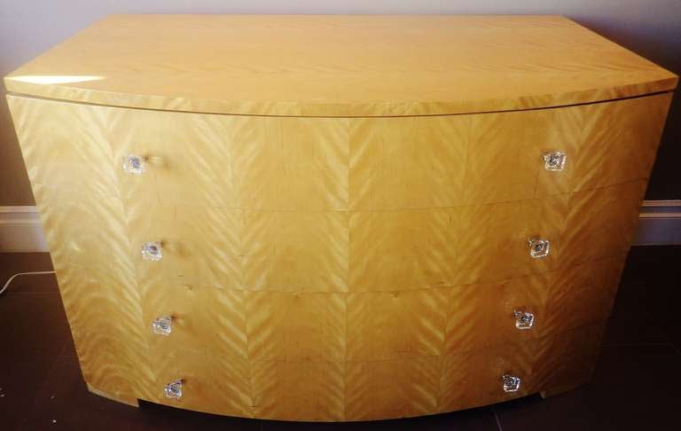 1970s Blonde Flame Maple Dresser In Good Condition In Los Angeles, CA