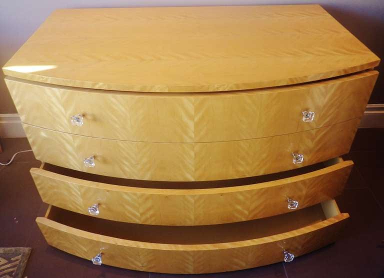 Late 20th Century 1970s Blonde Flame Maple Dresser