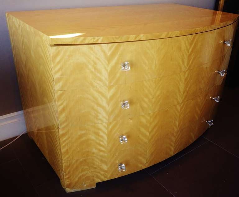 1970s Blonde Flame Maple Dresser 1