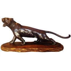 Japanese Bronze Tiger Sculpture