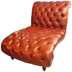 Chesterfield Tufted Leather Chaise