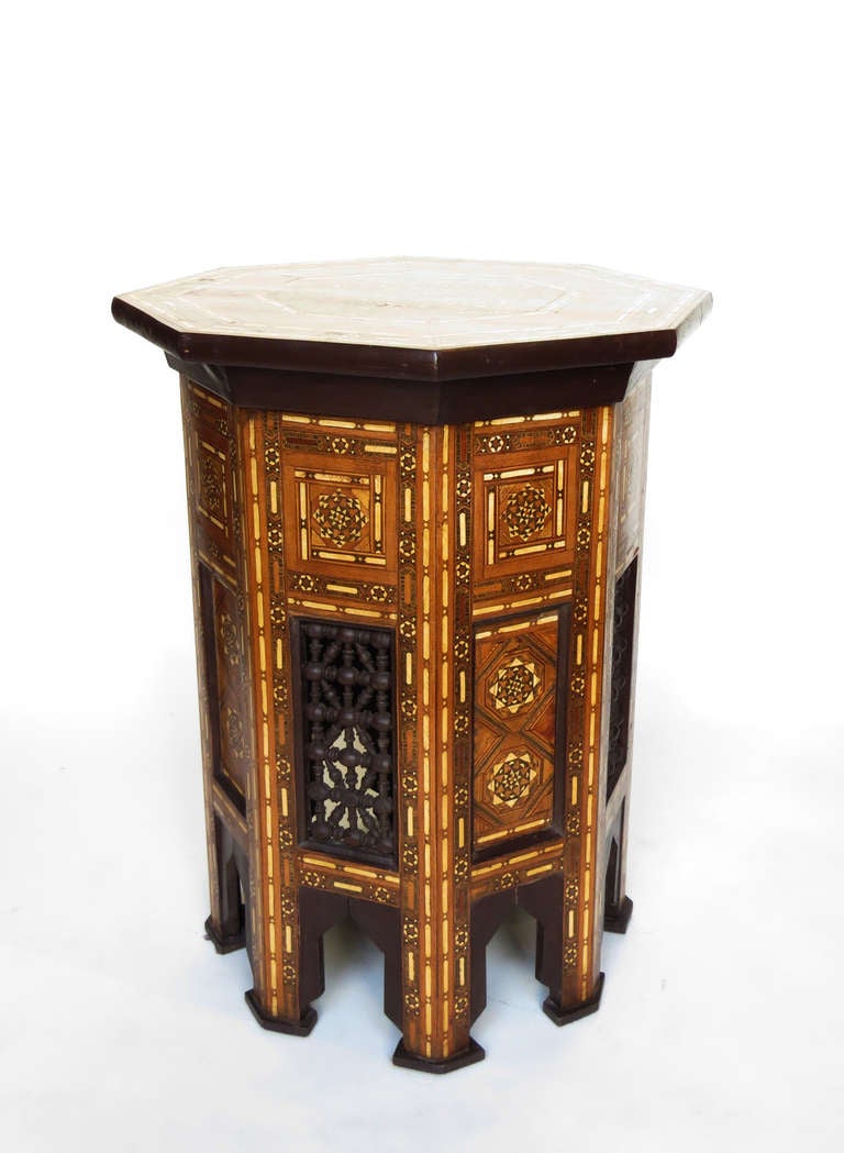 Pair of Inlaid Syrian Side Tables In Excellent Condition In Los Angeles, CA