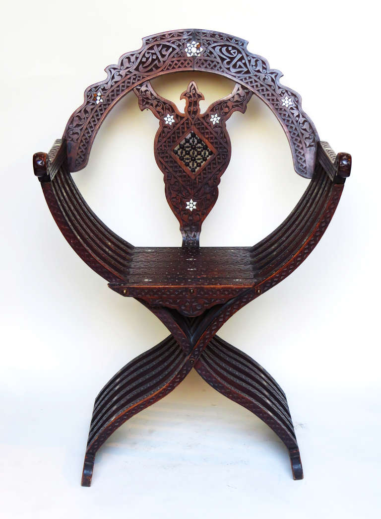 Hand-Carved Syrian Armchair 2