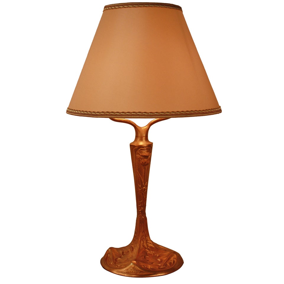 Bronze Table Lamp By G Leleu