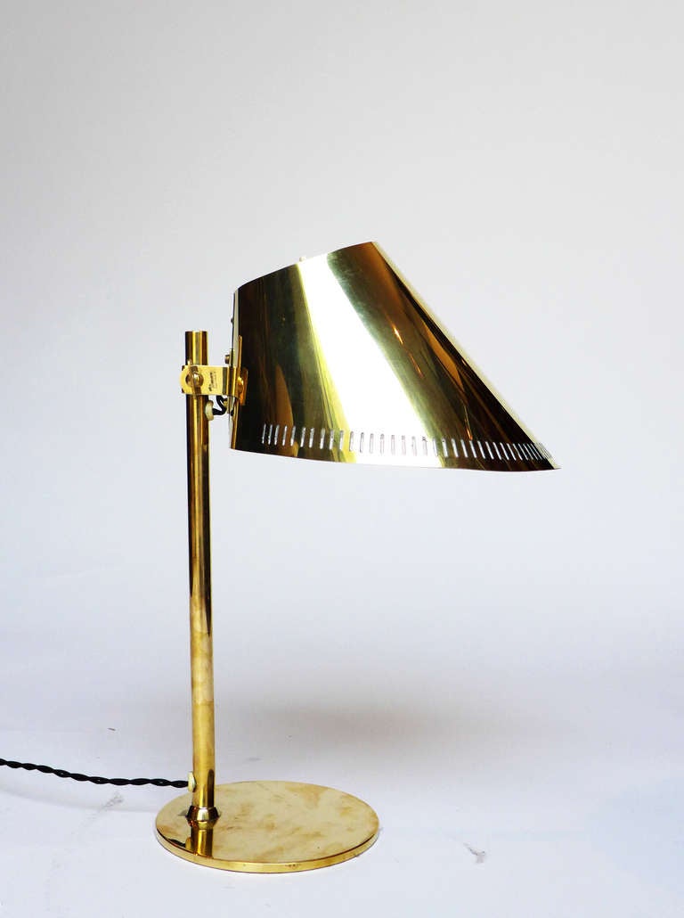 Brass table lamp by Paavo Tynell for Idman.