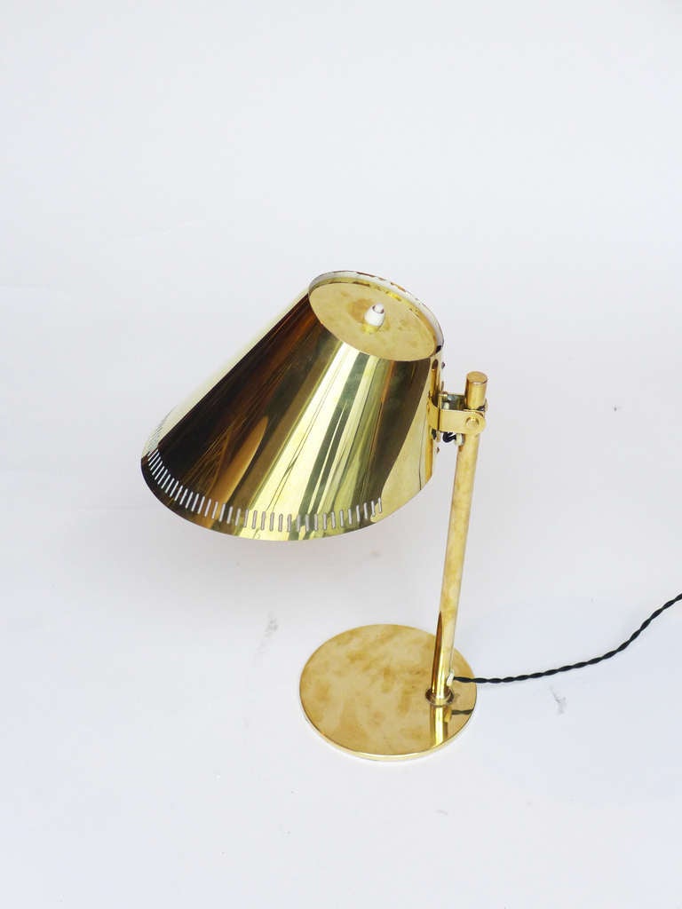 Rare Paavo Tynell Brass 9227 Lamp for Idman 1950s 2