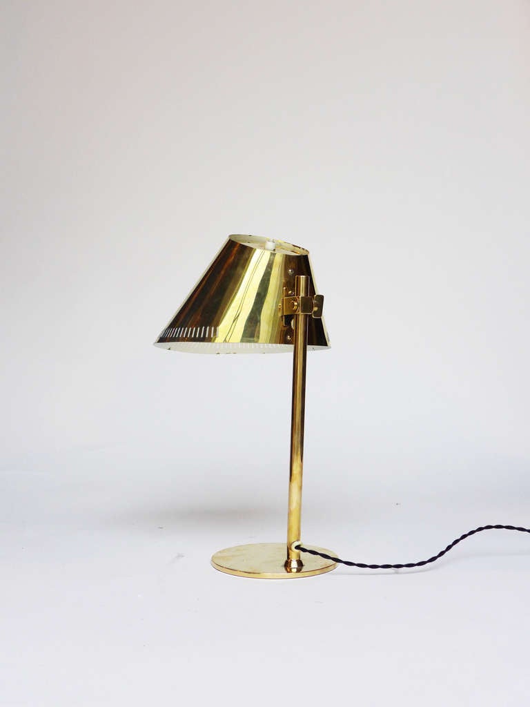 Rare Paavo Tynell Brass 9227 Lamp for Idman 1950s In Excellent Condition In Los Angeles, CA