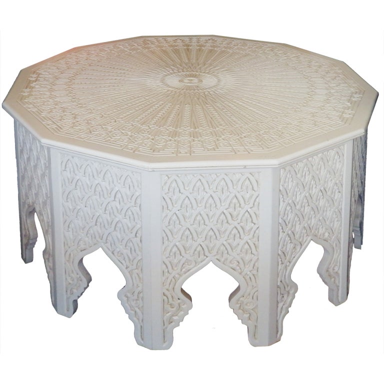 Moroccan Carved Table at 1stDibs