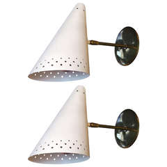 Pair of Large 1960s Italian Cone Sconces
